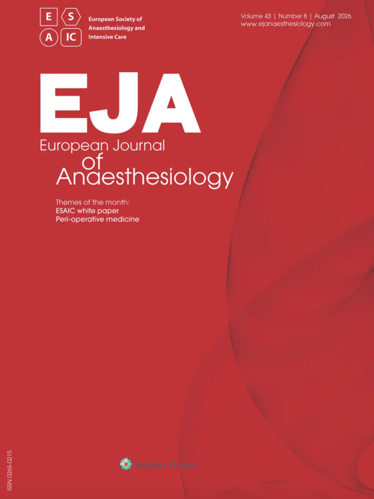 European Journal of Anesthaesiology Aug 2026